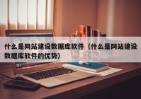 什么是网站建设数据库软件（什么是网站建设数据库软件的优势）