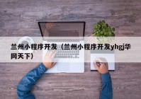 兰州小程序开发（兰州小程序开发yhgj华网天下）