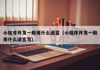 小程序开发一般用什么语言（小程序开发一般用什么语言写）