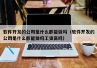软件开发的公司是什么都能做吗（软件开发的公司是什么都能做吗工资高吗）